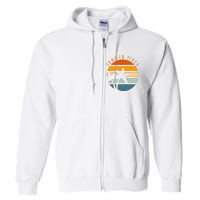 Summer Vibes Retro Sunset Tropical Full Zip Hoodie