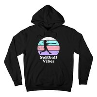 Softball Vibes Retro Vintage or 's Batter Hoodie