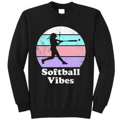 Softball Vibes Retro Vintage or 's Batter Sweatshirt