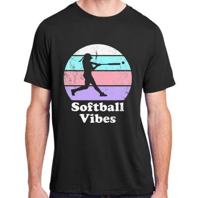 Softball Vibes Retro Vintage or 's Batter Adult ChromaSoft Performance T-Shirt