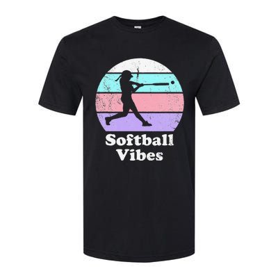 Softball Vibes Retro Vintage or 's Batter Softstyle® CVC T-Shirt