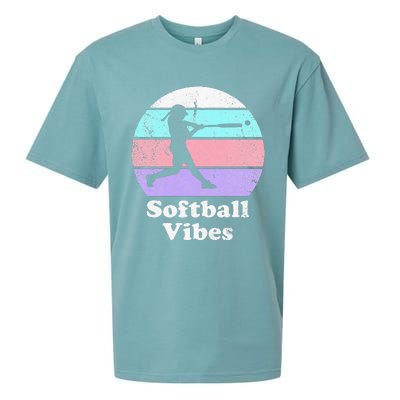 Softball Vibes Retro Vintage or 's Batter Sueded Cloud Jersey T-Shirt