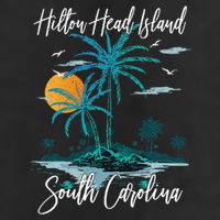 Summer Vacation Retro South Carolina Hilton Head Island 7 Panel Mesh Trucker Snapback Hat