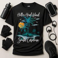 Summer Vacation Retro South Carolina Hilton Head Island Cooling Performance Crew T-Shirt