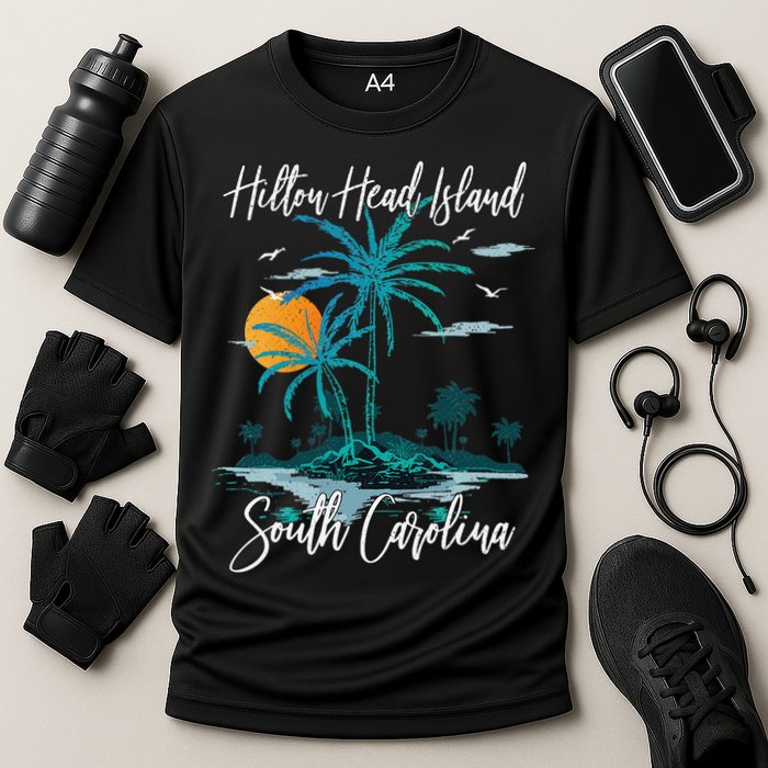 Summer Vacation Retro South Carolina Hilton Head Island Cooling Performance Crew T-Shirt