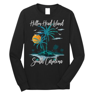 Summer Vacation Retro South Carolina Hilton Head Island Long Sleeve Shirt