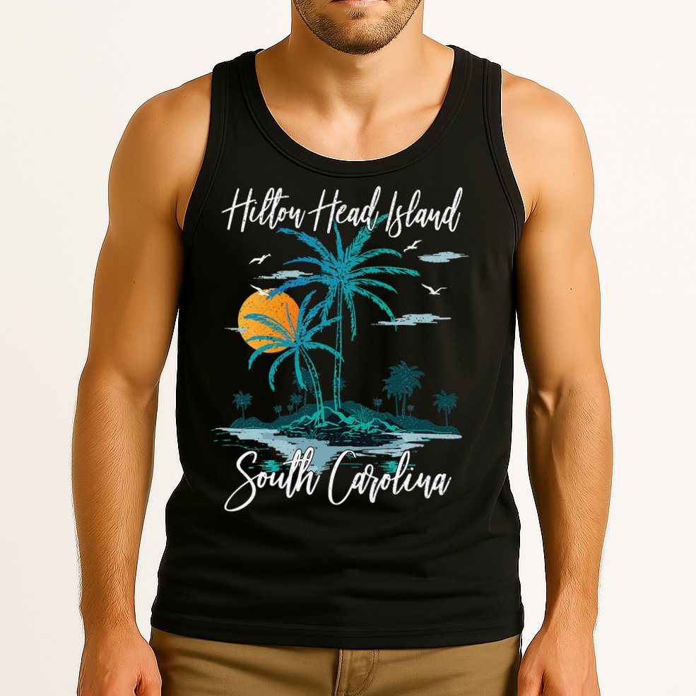 Summer Vacation Retro South Carolina Hilton Head Island Tank Top