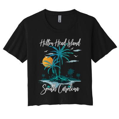 Summer Vacation Retro South Carolina Hilton Head Island Crop Top