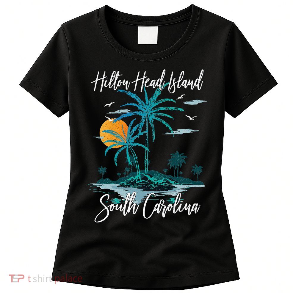 Summer Vacation Retro South Carolina Hilton Head Island Womens T-Shirt