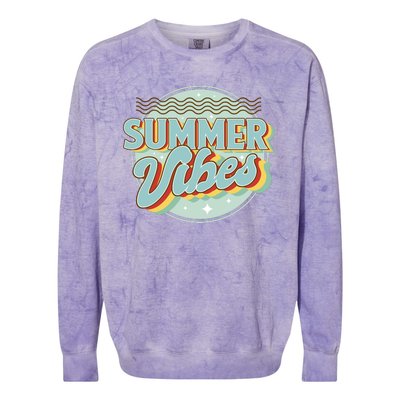 Summer Vibes Retro Cool Colorblast Crewneck Sweatshirt