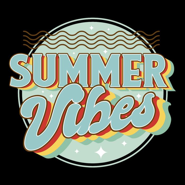 Summer Vibes Retro Cool Drawstring Bag