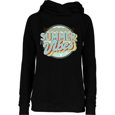 Summer Vibes Retro Cool Womens Funnel Neck Pullover Hood