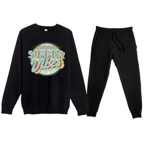 Summer Vibes Retro Cool Premium Crewneck Sweatsuit Set