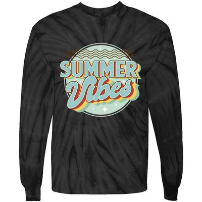 Summer Vibes Retro Cool Tie-Dye Long Sleeve Shirt
