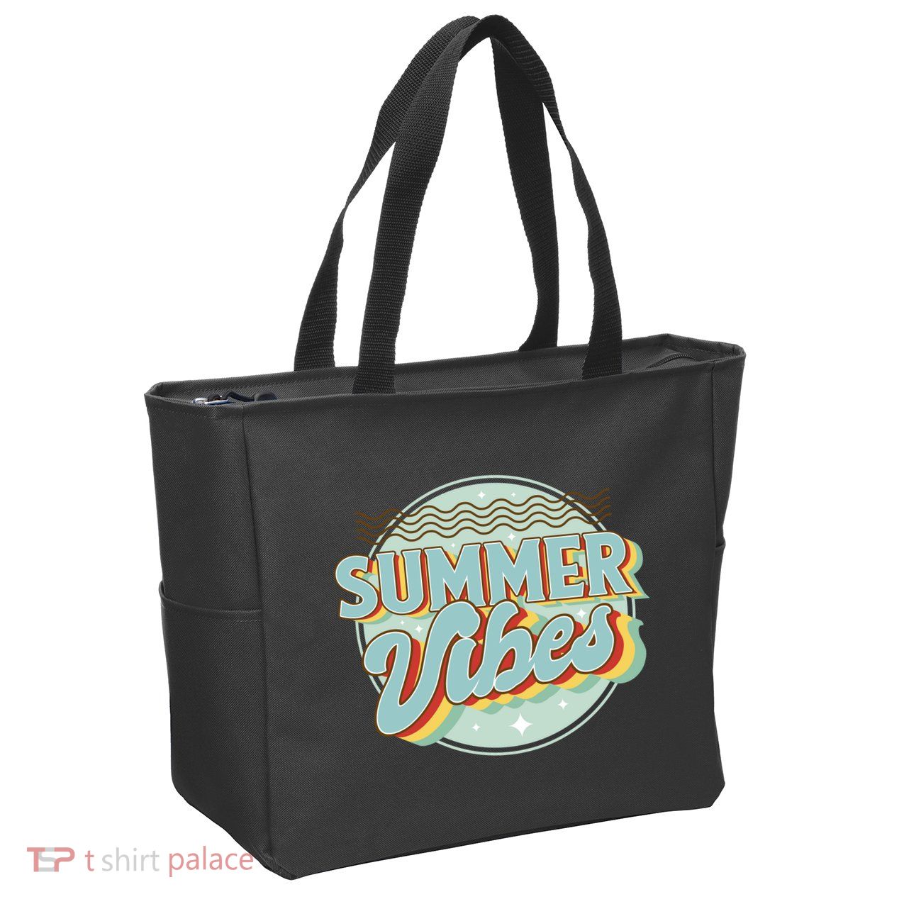 Summer Vibes Retro Cool Zip Tote Bag