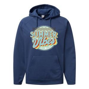 Summer Vibes Retro Cool Performance Fleece Hoodie