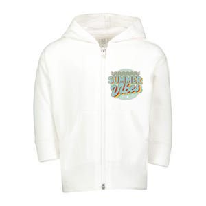 Summer Vibes Retro Cool Toddler Zip Fleece Hoodie