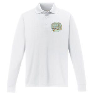 Summer Vibes Retro Cool Performance Long Sleeve Polo