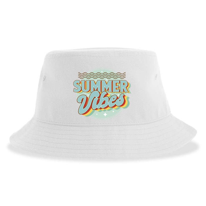Summer Vibes Retro Cool Sustainable Bucket Hat