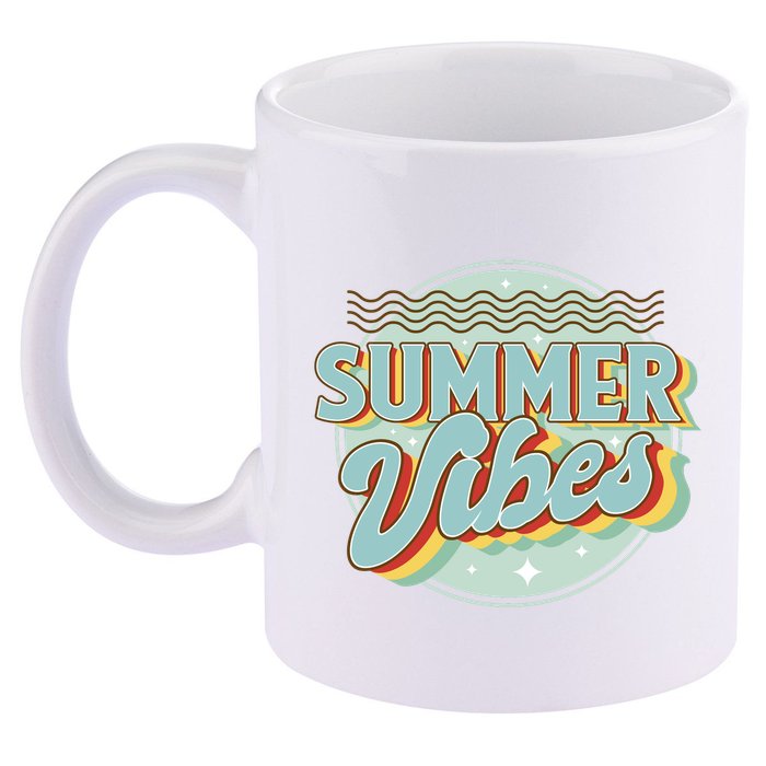 Summer Vibes Retro Cool 11oz C Handle Ceramic Mug