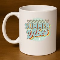 Summer Vibes Retro Cool 11oz C Handle Ceramic Mug