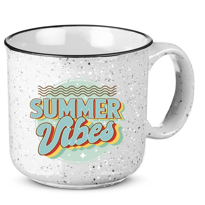Summer Vibes Retro Cool 15oz Campfire Ceramic Mug