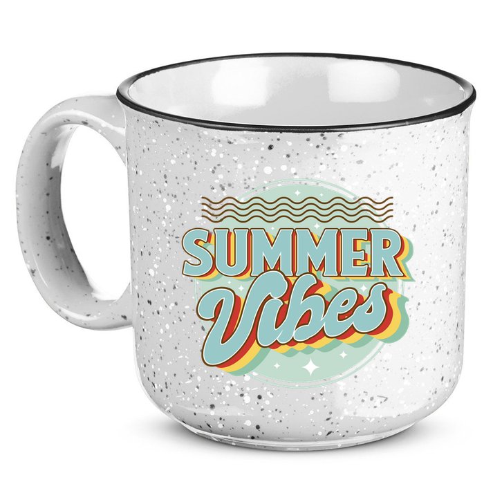 Summer Vibes Retro Cool 15oz Campfire Ceramic Mug