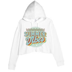 Summer Vibes Retro Cool Crop Fleece Hoodie