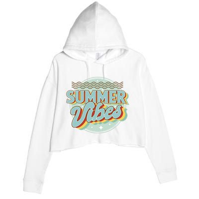 Summer Vibes Retro Cool Crop Fleece Hoodie