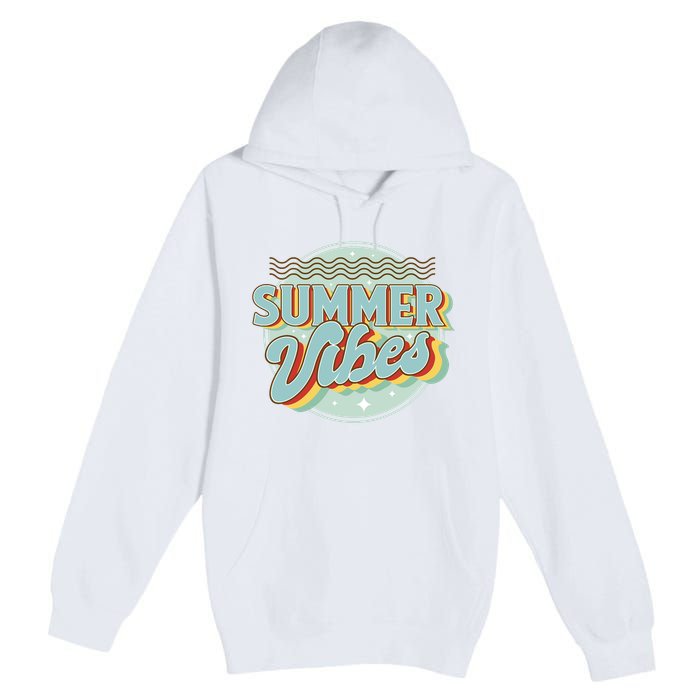 Summer Vibes Retro Cool Premium Pullover Hoodie