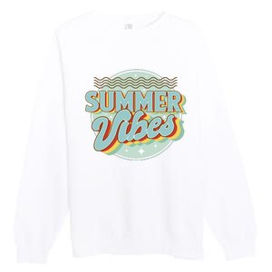 Summer Vibes Retro Cool Premium Crewneck Sweatshirt