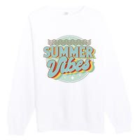 Summer Vibes Retro Cool Premium Crewneck Sweatshirt