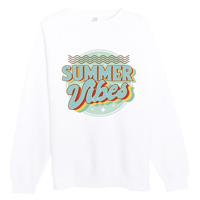 Summer Vibes Retro Cool Premium Crewneck Sweatshirt