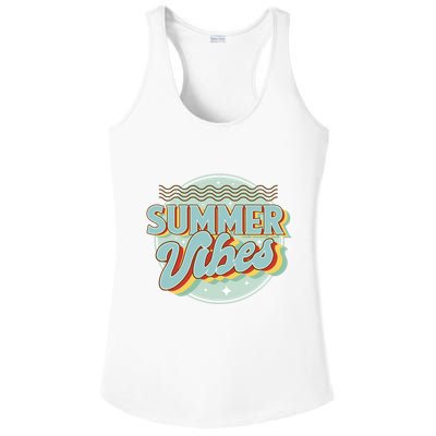 Summer Vibes Retro Cool Ladies PosiCharge Competitor Racerback Tank