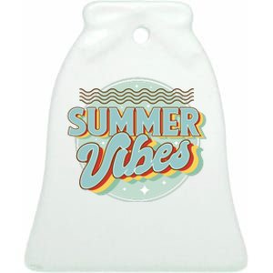 Summer Vibes Retro Cool Ceramic Bell Ornament