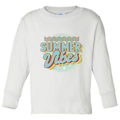 Summer Vibes Retro Cool Toddler Long Sleeve Shirt
