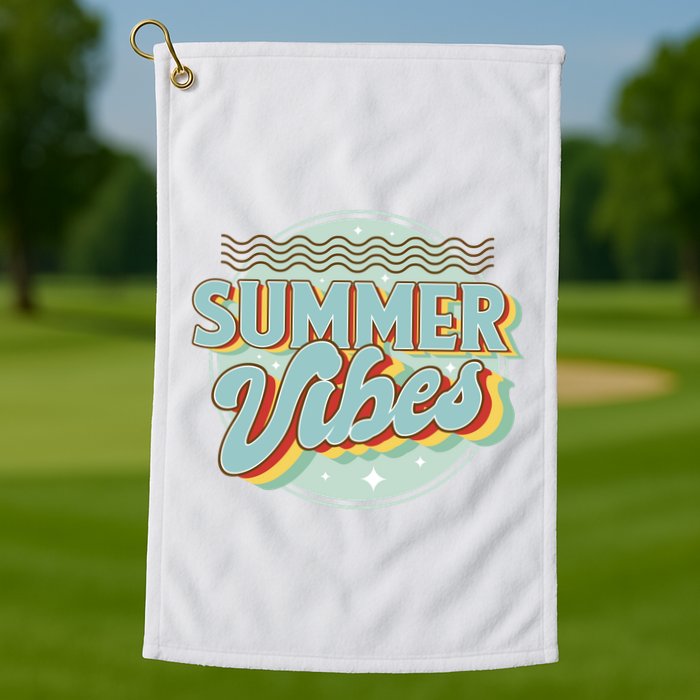 Summer Vibes Retro Cool Golf Towel