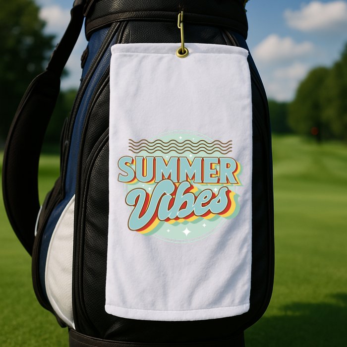 Summer Vibes Retro Cool Golf Towel