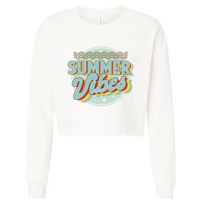 Summer Vibes Retro Cool Cropped Pullover Crew