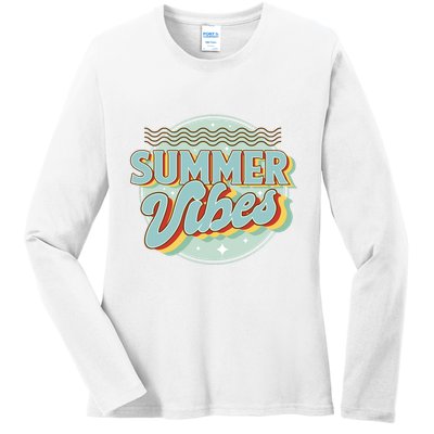 Summer Vibes Retro Cool Ladies Long Sleeve Shirt