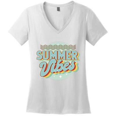 Summer Vibes Retro Cool Women's V-Neck T-Shirt