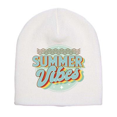 Summer Vibes Retro Cool Short Acrylic Beanie
