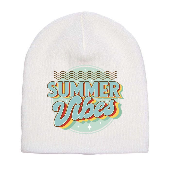 Summer Vibes Retro Cool Short Acrylic Beanie