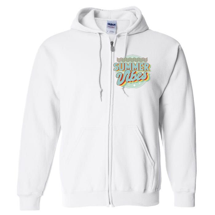 Summer Vibes Retro Cool Full Zip Hoodie