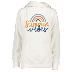 Summer Vibes Rainbow Cute Womens Funnel Neck Pullover Hood