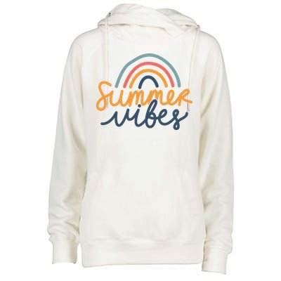 Summer Vibes Rainbow Cute Womens Funnel Neck Pullover Hood