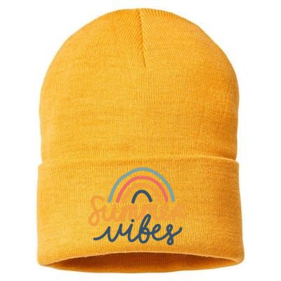 Summer Vibes Rainbow Cute Sustainable Knit Beanie