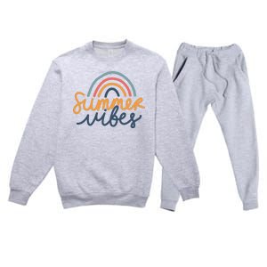 Summer Vibes Rainbow Cute Premium Crewneck Sweatsuit Set