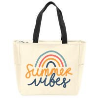 Summer Vibes Rainbow Cute Zip Tote Bag