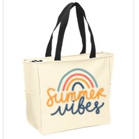 Summer Vibes Rainbow Cute Zip Tote Bag